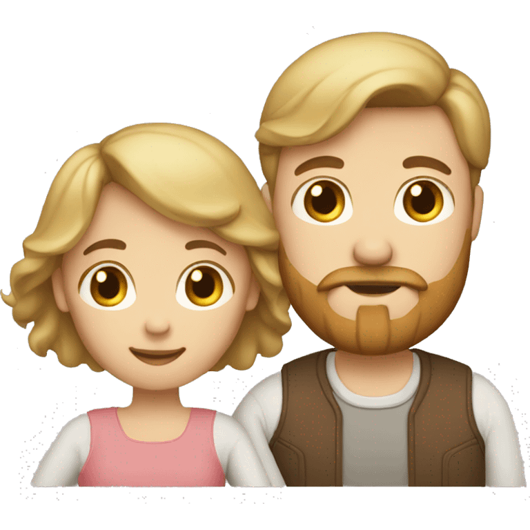 Family: son (blond), father (Brown hear, beard), pregnant mother (long brown hair) emoji