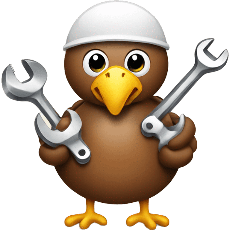 Turkey holding combination wrench emoji