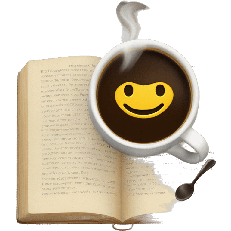 coffee and book emoji