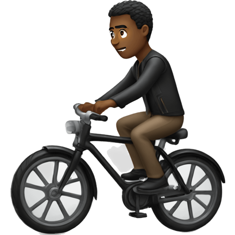 A men riding black bike cycle  emoji