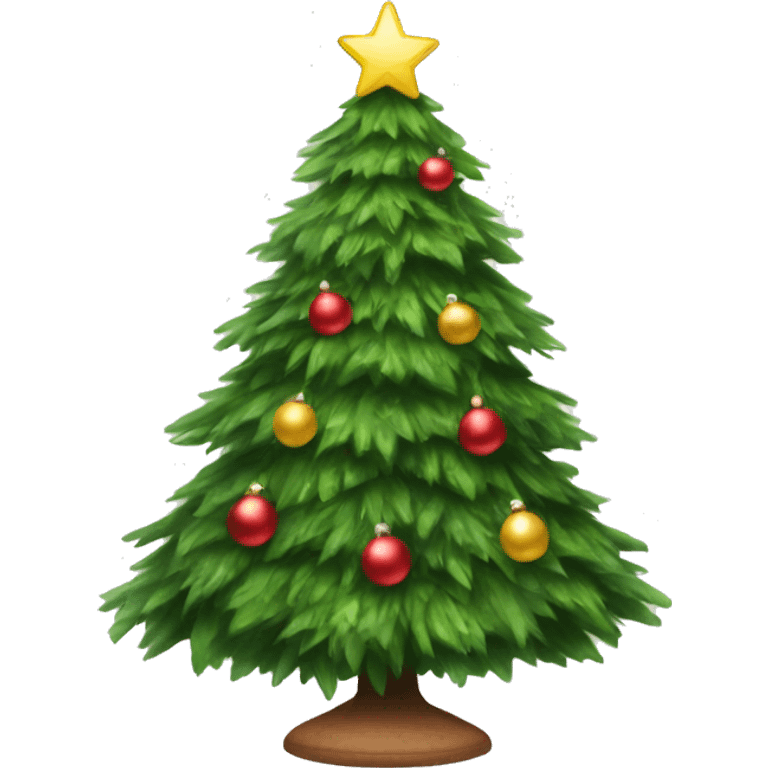 Realistic Christmas tree with a tree skirt emoji