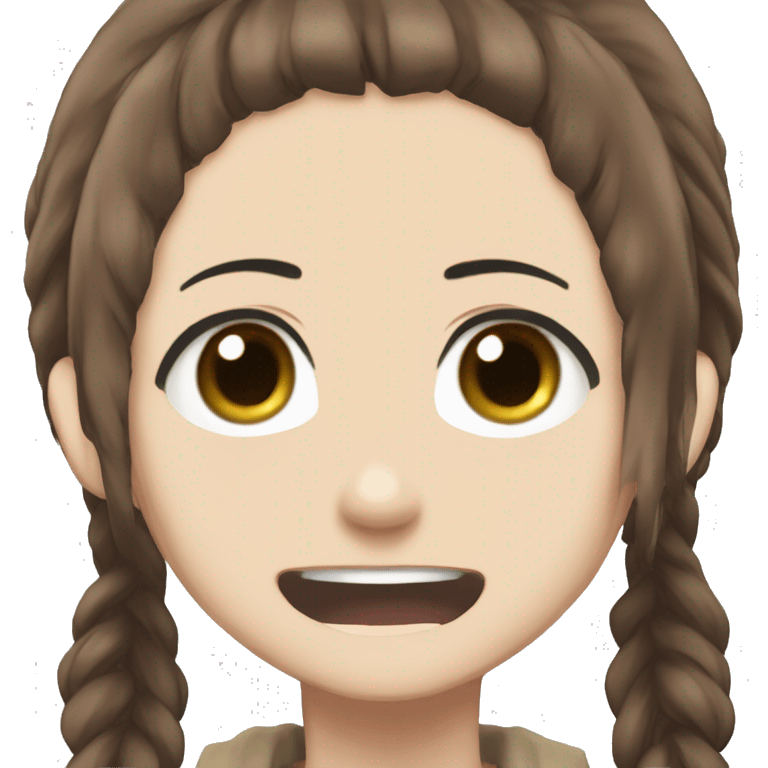 Sasha Braus brown hair hair in a ponytail anime attack on titan emoji