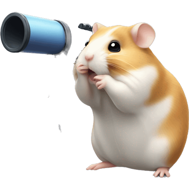 hamster wearing telescope emoji