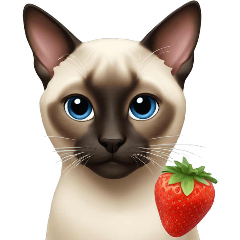 siamese eats strawberry  emoji