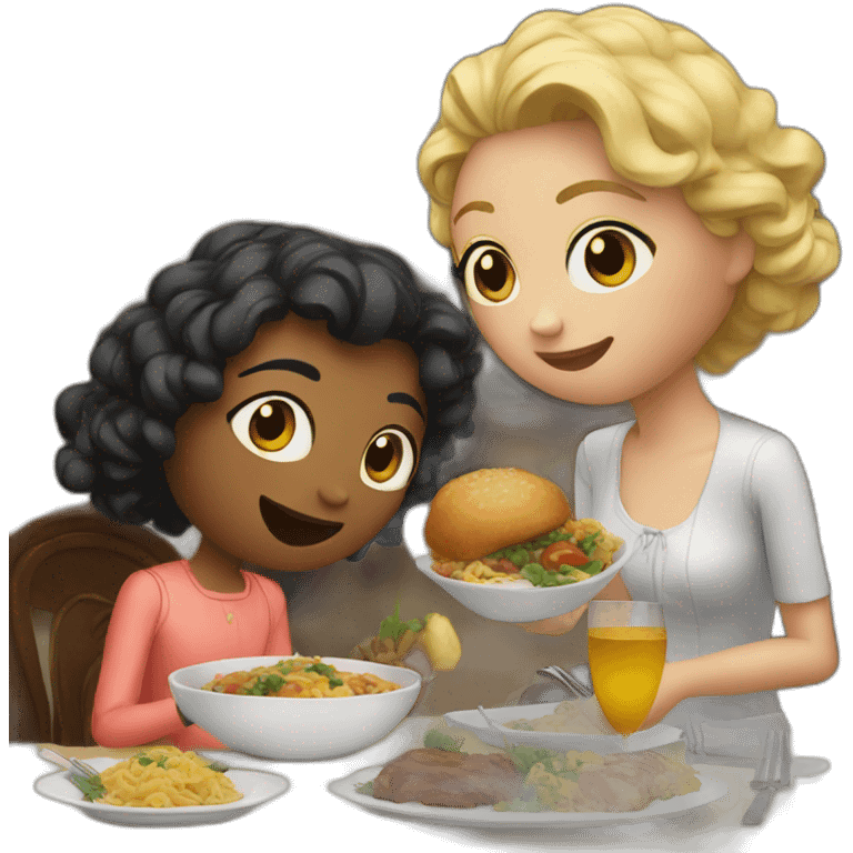 Dinner with friend emoji