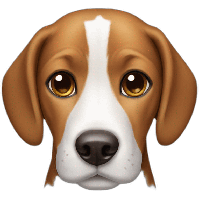 Beagle dog is brown with a white spot on the nose emoji