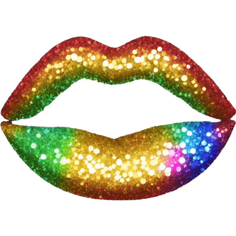 rainbow sparkle lips emoji