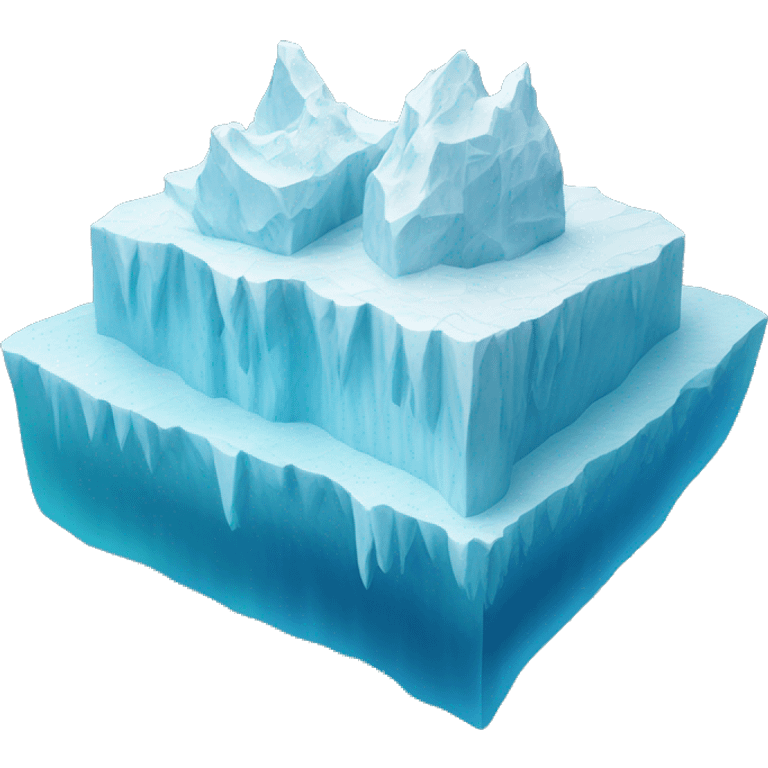 iceberg with four layers (3 underwater) where the top layer is smaller than each successive layer emoji