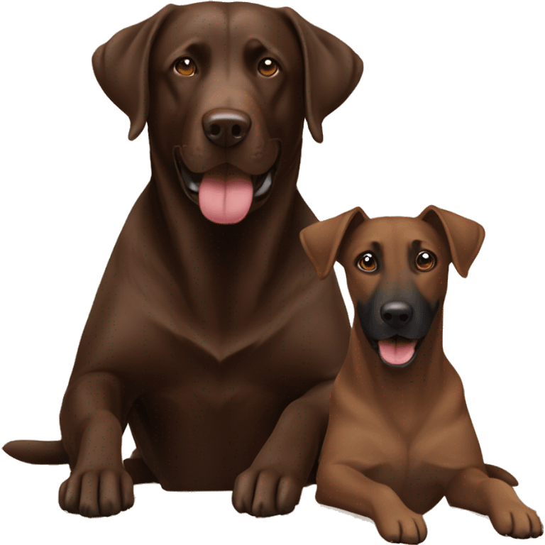 CHOCOLATE LAB AND BELGIAN MALINOIS  emoji