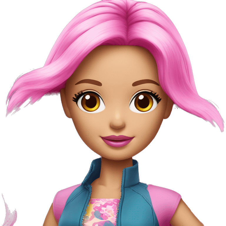 Barbie com sombrinha emoji