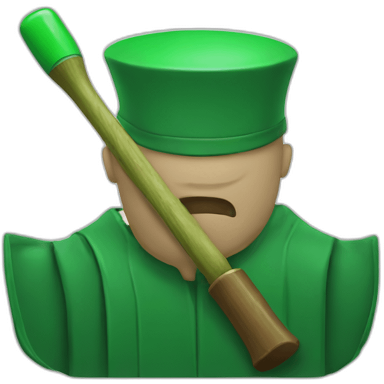 Green judge with hammer emoji