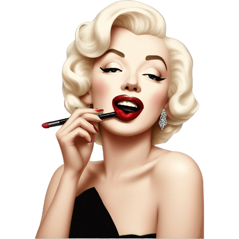 marilyn monroe applying lipstick emoji