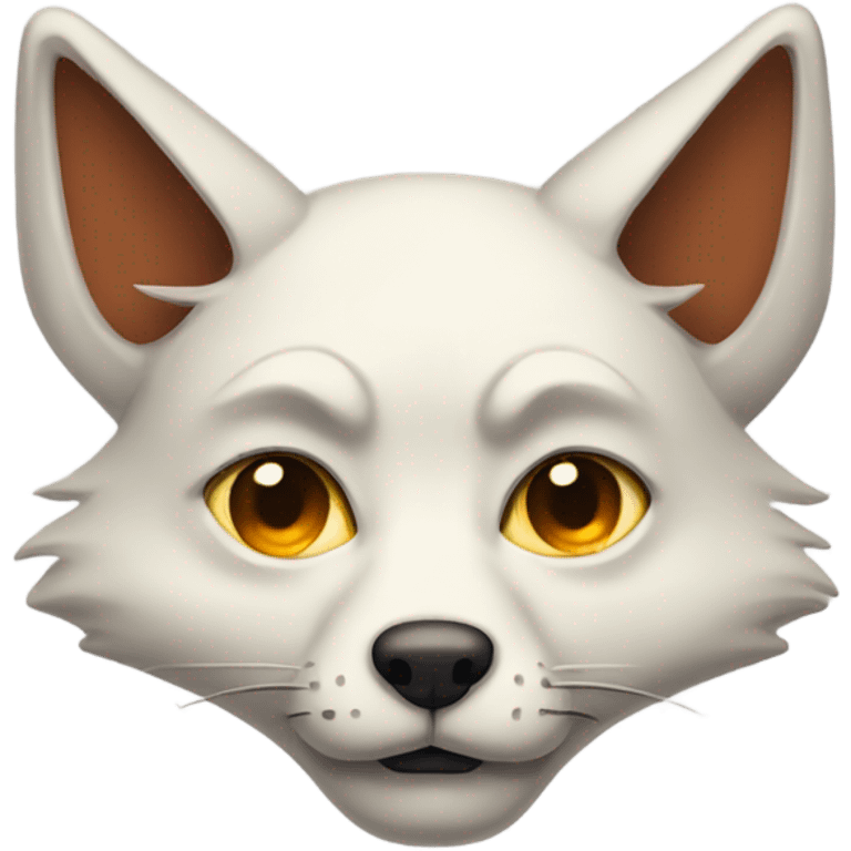 Kitsune head, sad face emoji