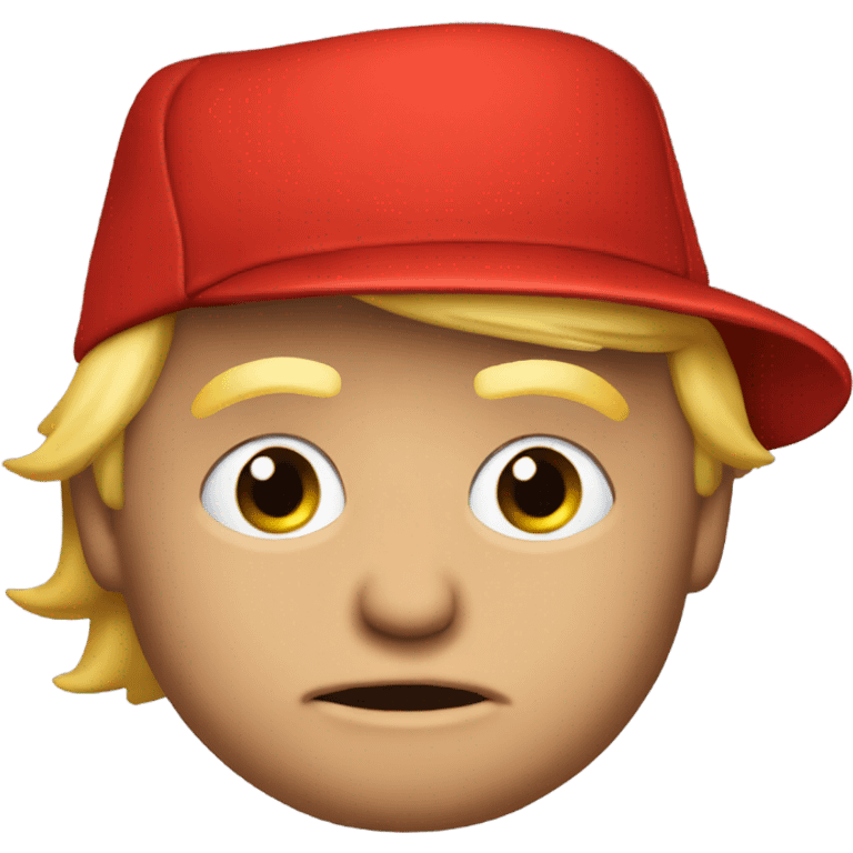 Donal trump with red hat emoji