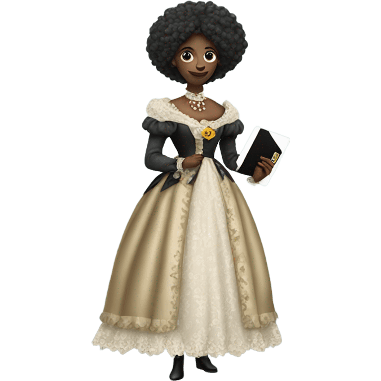 galora in Victorian dress elegant, full body, holding big credit card emoji