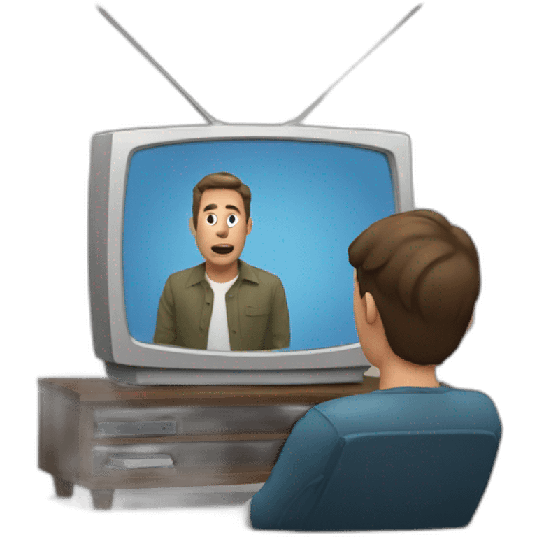 man watching TV emoji