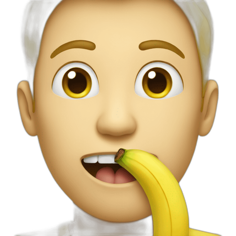 someone sucking a banana emoji