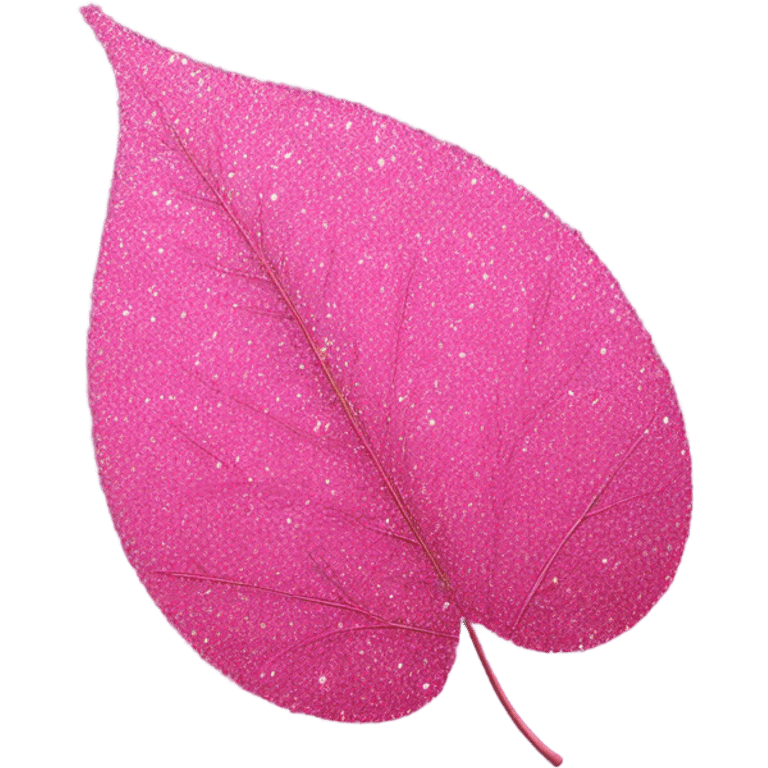 Pink leaf with glitter emoji