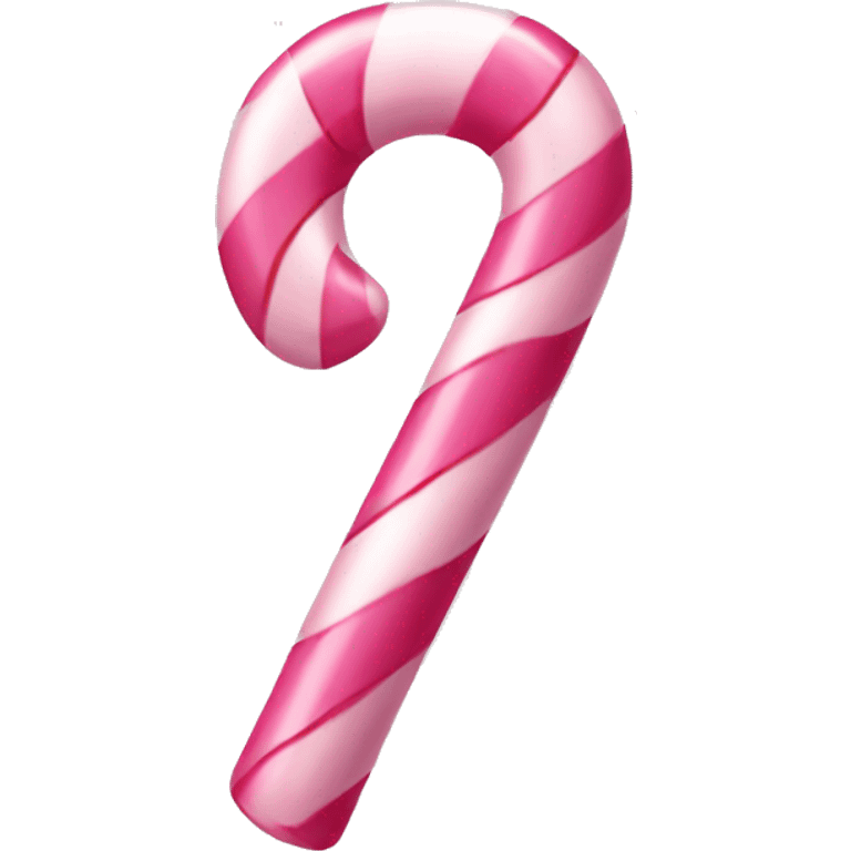 A light pink candy cane, with pink bow on it emoji