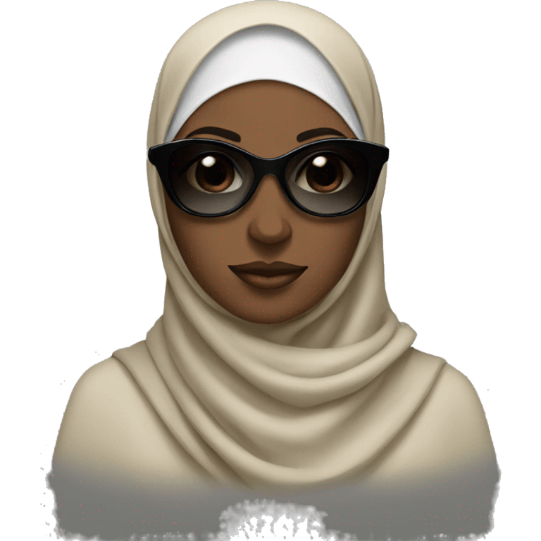 African Hijabi with dark sunglasses emoji