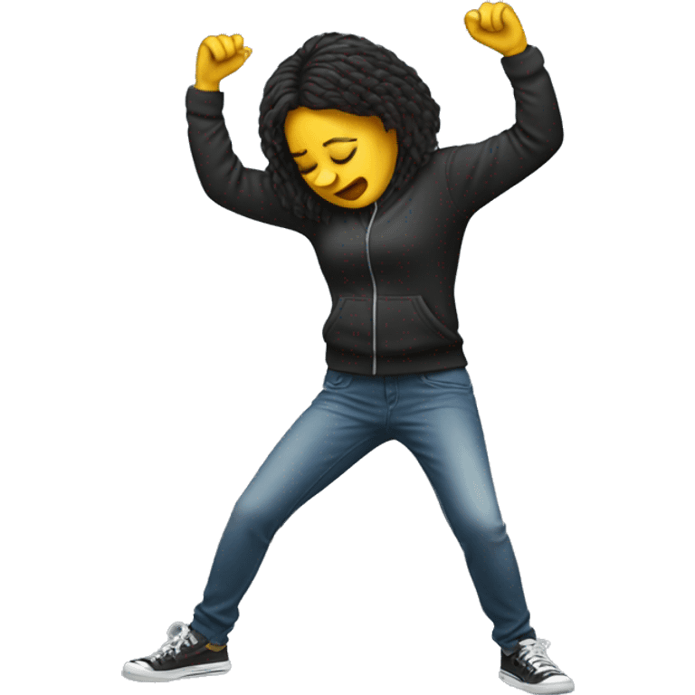 woman dabbing emoji