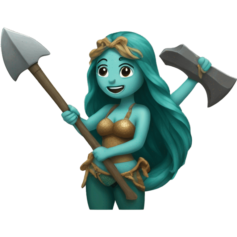 mermaid holding an axe emoji