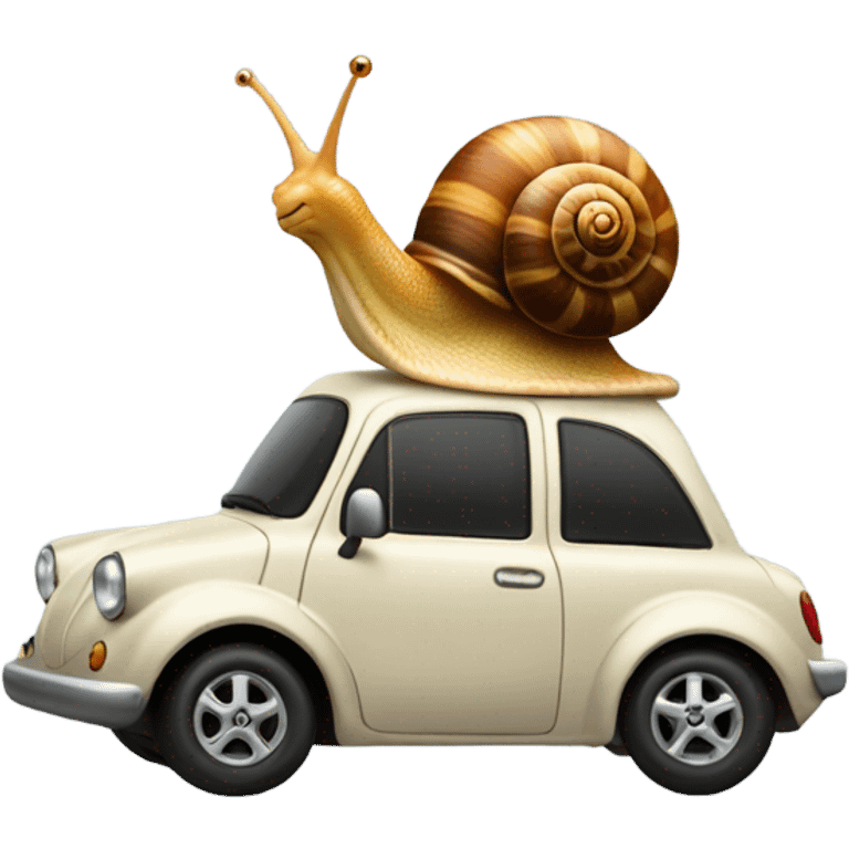 A snail in a car emoji