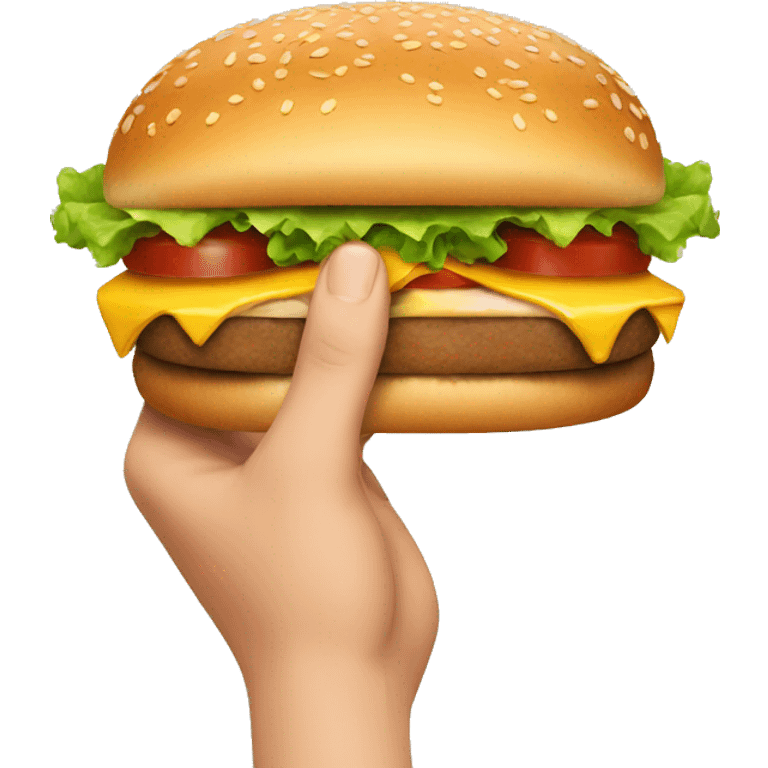 hands holding burger emoji