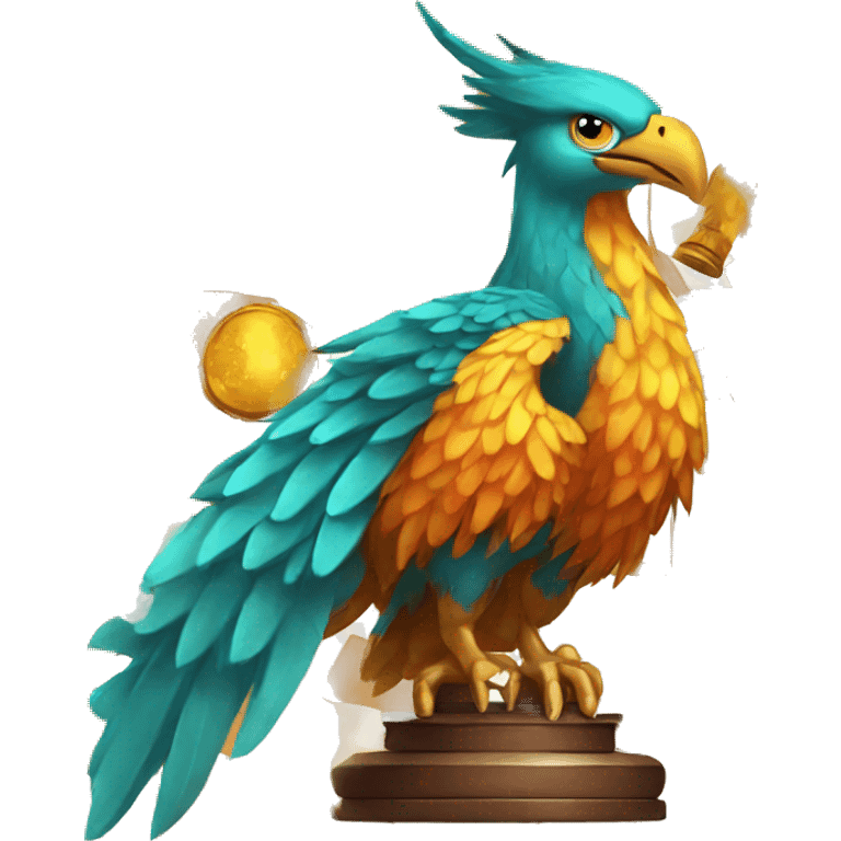 The phoenix bird is playing chess emoji