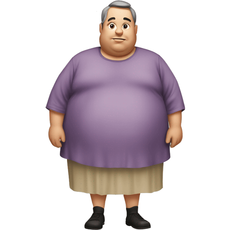 Fat guy in grandma dress  emoji