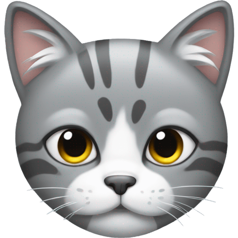 Grey fluffy cat with a bow on his head emoji