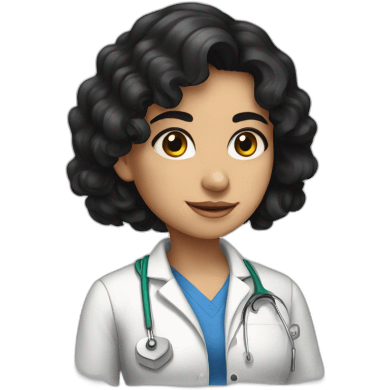 A beautiful black-haired Solvak girl who studies anatomy emoji