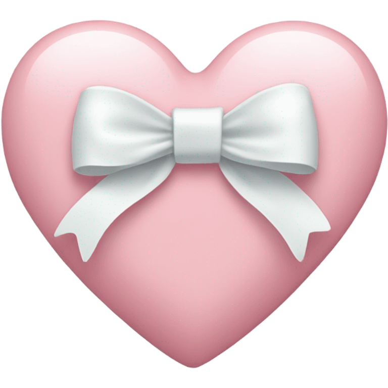 Pastel pink heart with white bow emoji