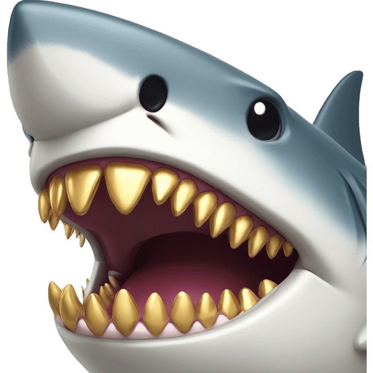 Shark with gold teeth emoji