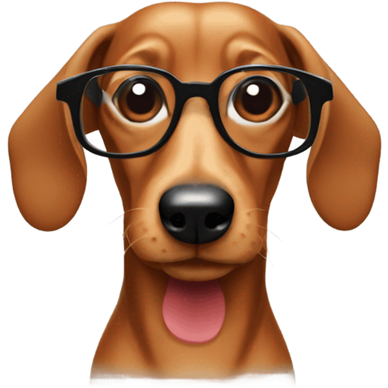 Sausage dog with glasses  emoji