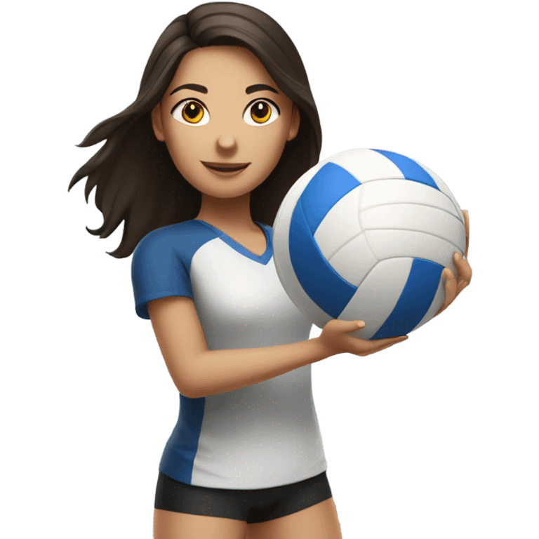 Brunette girl playing volleyball emoji