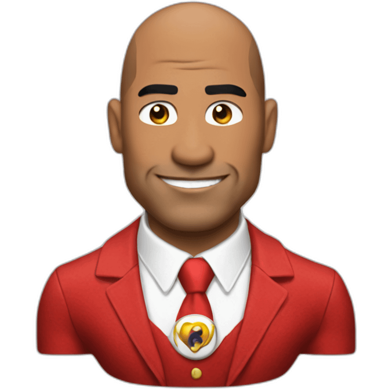 the rock wearing a super mario bros suit emoji