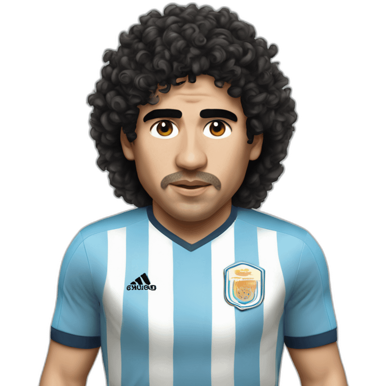 Curly hair Maradona run 86 argentina emoji