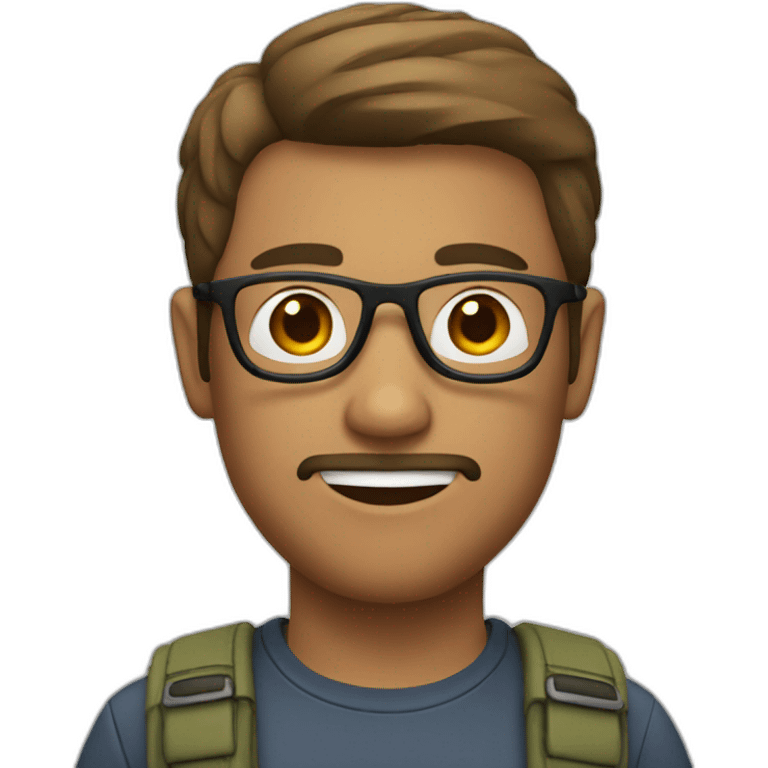 man with short hair aviator glasses and a chin beard emoji