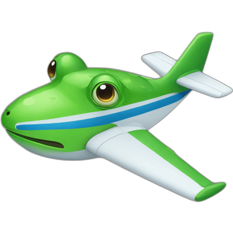 frog with an airplane face emoji