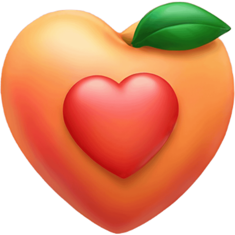 small heart next to a peach emoji