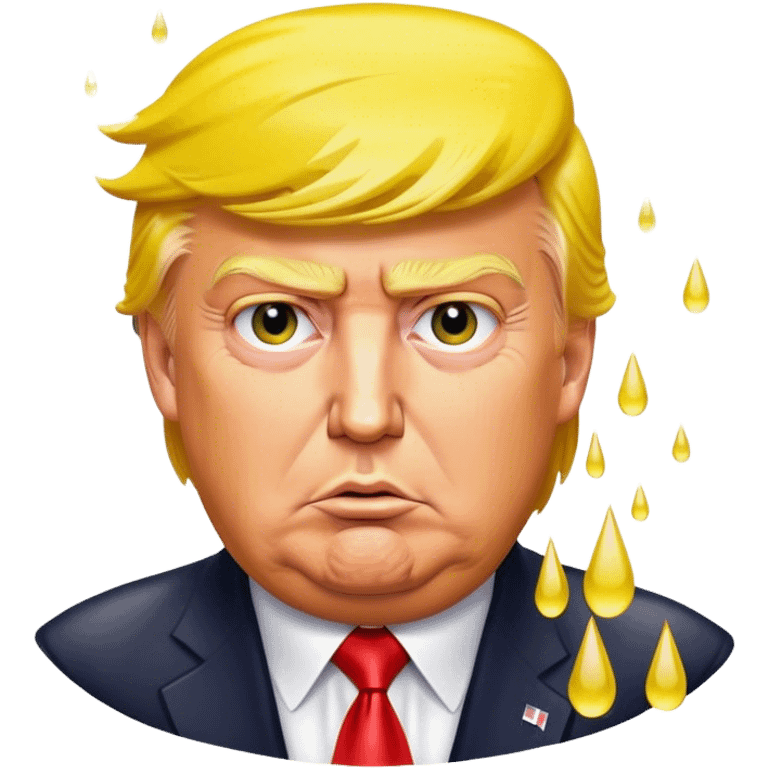 Trump soaked by yellow rain  emoji