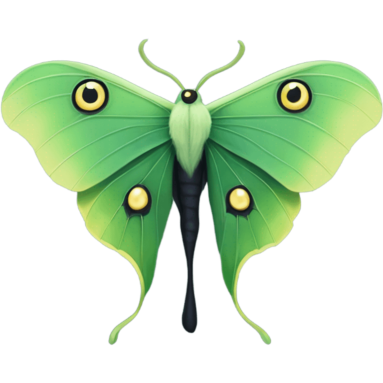 Luna moth black  emoji