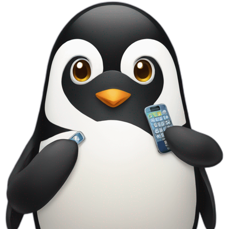 penguin texting emoji