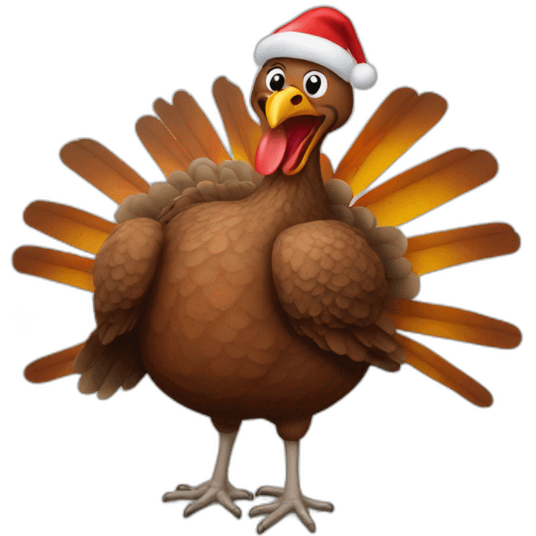 Crazy Christmas turkey  emoji