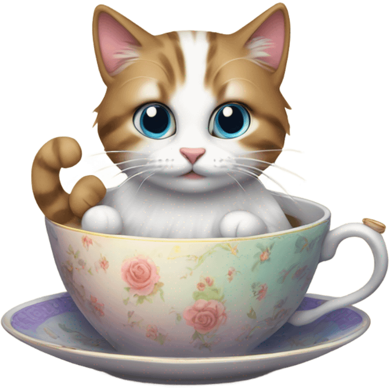 cat with tea emoji