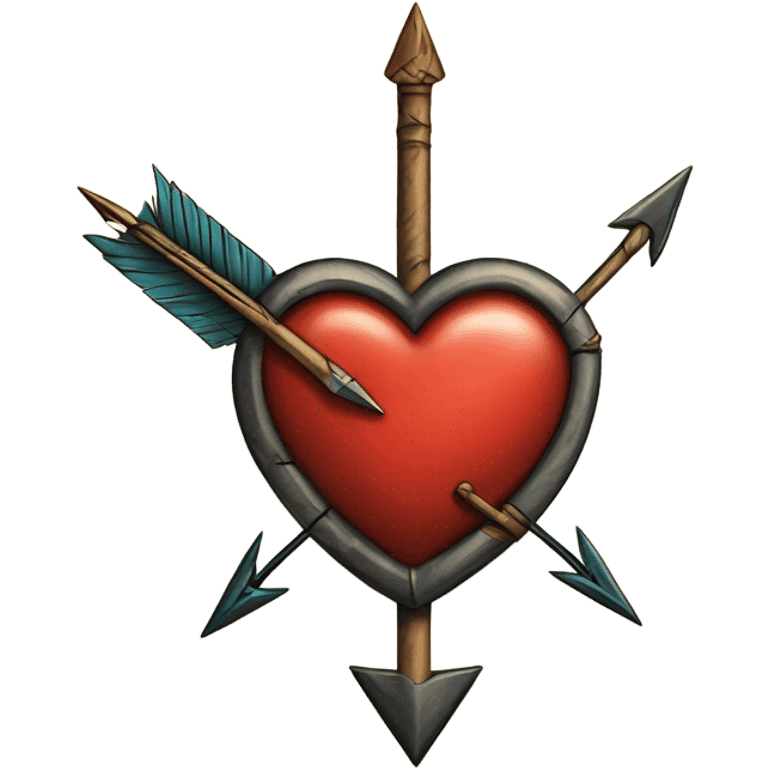 Heart with an arrow through it Tattoo style old-fashioned emoji