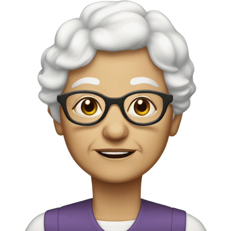 Little old lady with short white hair and big glasses emoji