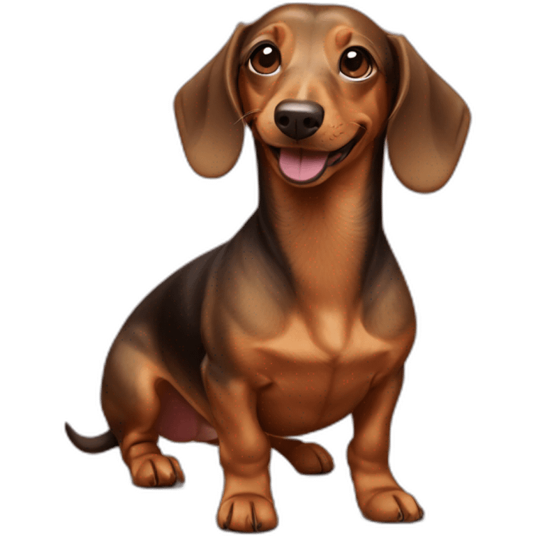 Smiley dachshund fullbody emoji