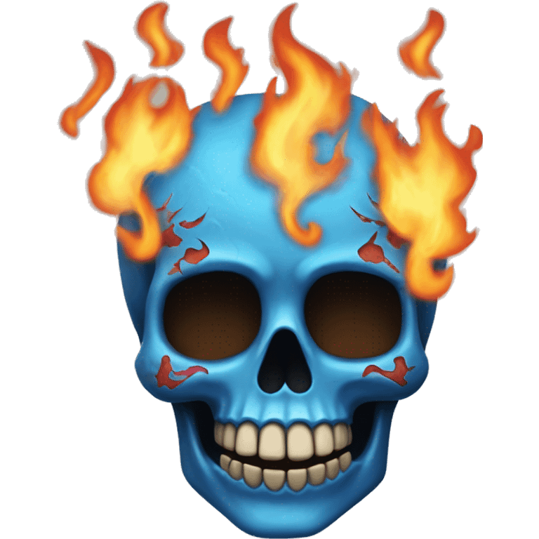 calavera con fuego azul emoji